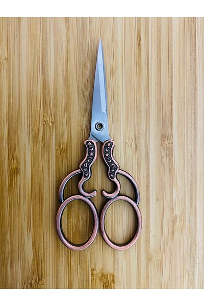 Öztürk Antique Shaped ScissorsAt Home, Office, Sewing, Embroidery, Promise, Engagement, Wedding and Invitations13cm