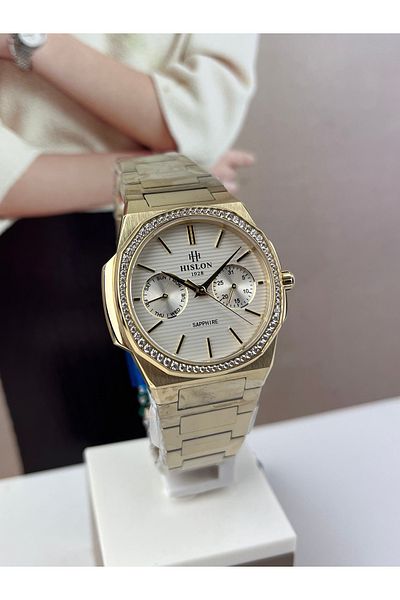Hislon GOLD SLIM WOMEN'S WRISTWATCH 3 ATM WATERPROOF