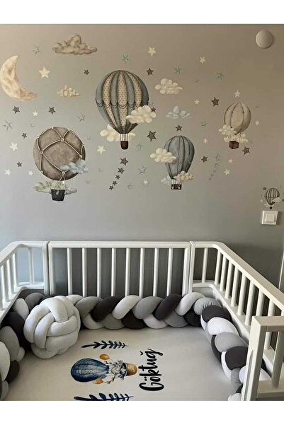 düğüm yastık 240 cm 3 Örgü Beşik Korumalı ANTRASİT - BEYAZ - AÇIK GRİ ( ANNE ...