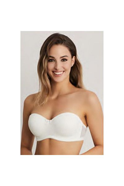 Eros Women's White Strapless Double Push Up Padded Bra - Trendyol