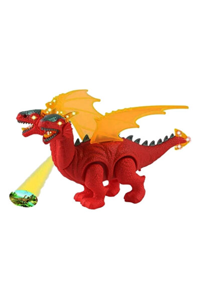 liss çarşı Çift Başlı Yürürken Yere Resim Yansıtan Sesli ve Işıklı Dinazor Ej...