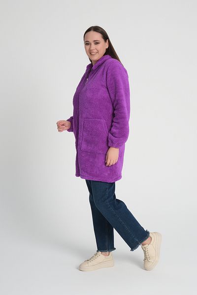 MODA VUSLAT Cardigan mov lung cu fermoar pentru femei