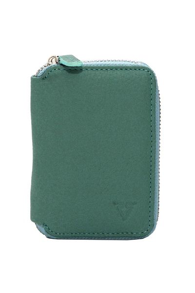 Naturel Tılsım Mini Zippered Wallet Genuine Leather / Green / Matte Arsel