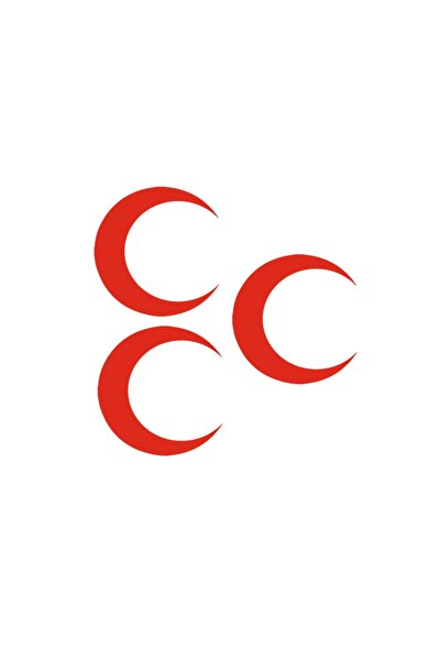 BsElektronik 3 ملصق هلال أحمر - ملصق تلقائي - 3 ملصق هلال 14.5x13.5 سم أحمر