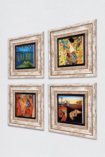 Pinecone Dali, Picasso, Van Gogh, Gustav Klimt Stone Wall Painting Framed Wall Decor Painting Tk4-695