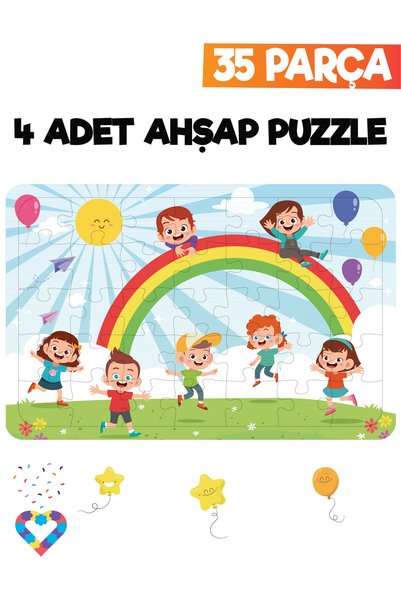 esatoys 35 Parçalı Montessori Ahşap Puzzle – 5-6 Yaş Eğitici Oyuncak