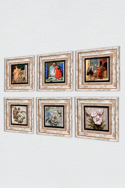 Pinecone Turtle Trainer, Chess, Two Musical Girls, Butterfly Flower Stone Table Framed Wall Decor