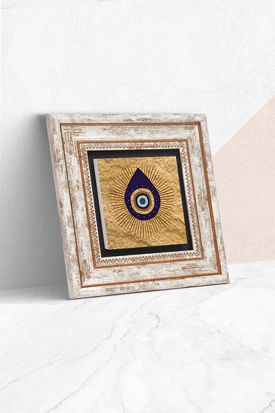 Pinecone Evil Eye Stone Wall Painting Framed Wall Decor Wall Art Tk1-356