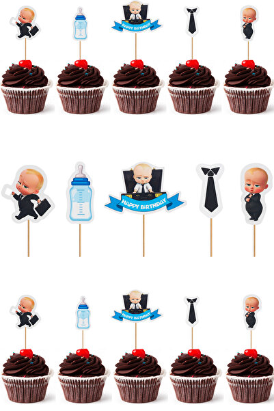 Yusuf Dirik YD Party Supplies كب كيك مسواك بوس بيبي تحت عنوان 20 قطعة