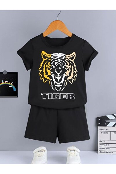 MODABEBEX Tiger Baskılı Alt Üst Takım Çocuk 4 Yaş /13 Yaş Arası