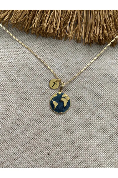 Fiamoss Kadın Harf Detaylı Dünya Kolye