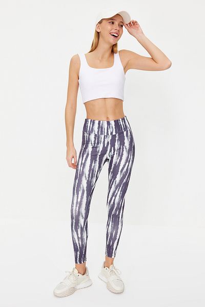 Trendyol Collection Helle anthrazitfarbene Recovery-gemusterte gestrickte Sport-Leggings in voller Länge TWOSS20TA0089