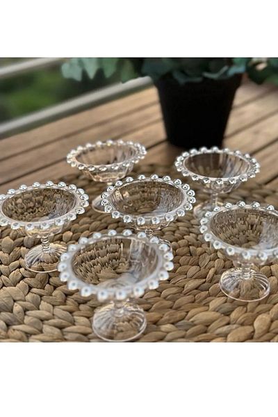 ELEGANCEV Rich Length Transparent Plastic Stand Presentation Delight Coffee or Catering 6 Pieces