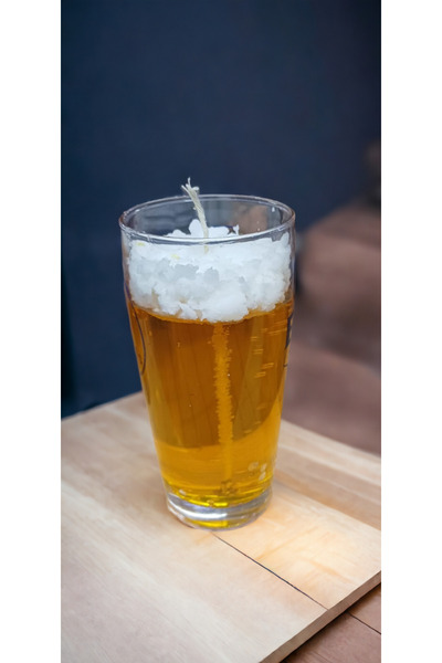 EL YAPIMI Dekoratif Jel Beer&bira Görünümlü Köpüklü Mum (kokusuz)