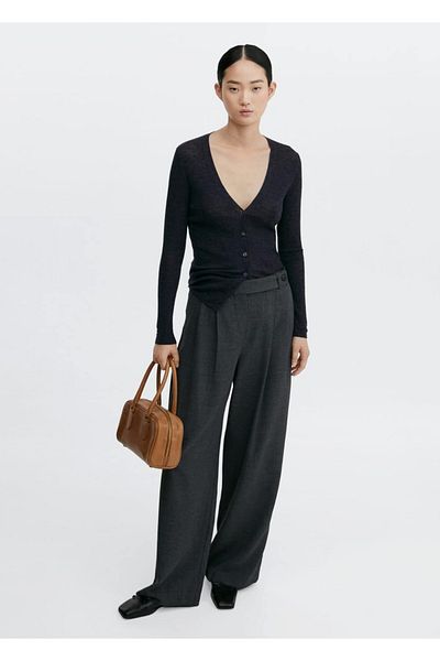 MANGO Woman Buttoned wool cardigan