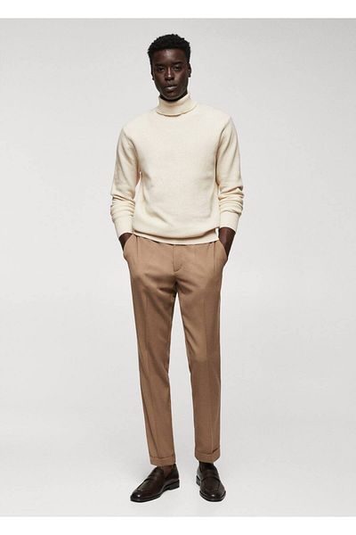MANGO Man Guler ondulat, pulover din tricot