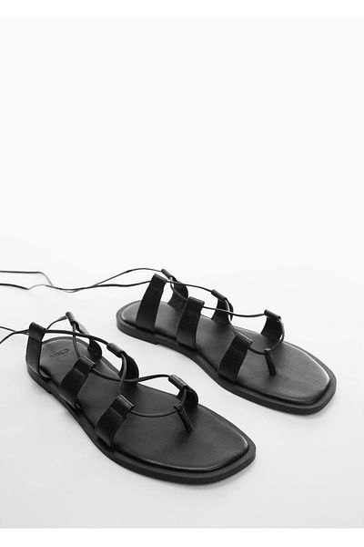 MANGO Woman Leather Strappy Sandals