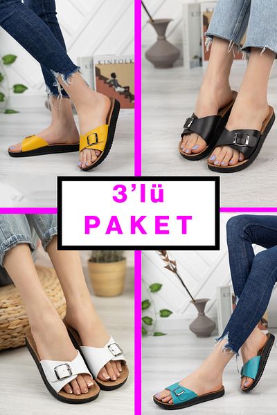 StWenn Pachet de 3 - Papuci de vară ortopedici pentru femei și bărbați, papuci de plajă și în aer liber, ușoare, antiderapante