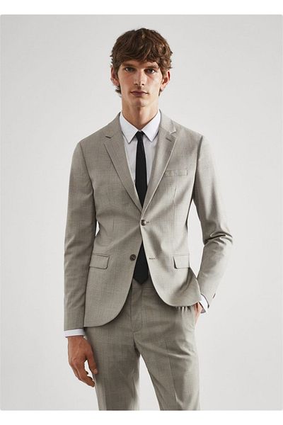 MANGO Man Μπουφάν Blazer με Σούπερ Λεπτό Σχέδιο