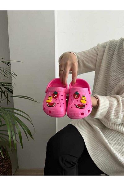 Behtah Kundura Girls Boys Kids 6 Pieces Jibbitz Ornate Gift Closed Front Garden Pool Daily Sandals Slippers