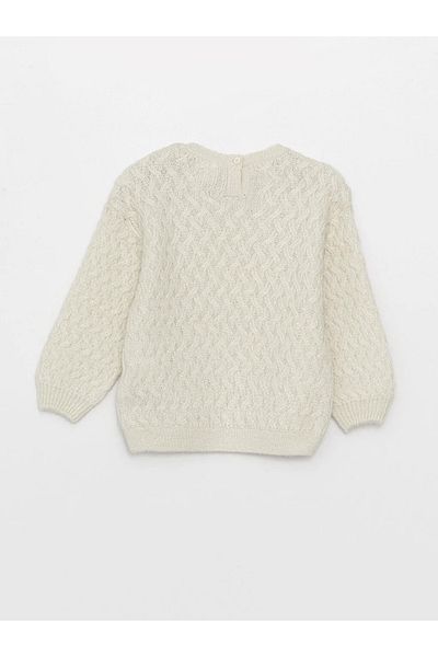 LC Waikiki Crew Neck Self-Patterned Baby Girl Knitwear Sweater