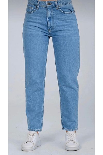 Lixera Trend X Pantaloni Mom Jean cu talie înaltă din Lycra albastru deschis