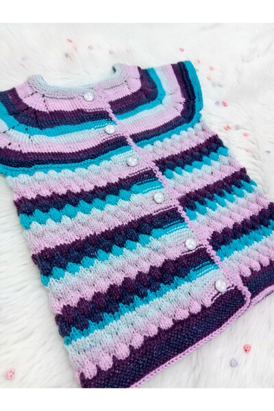 HAPPY HANDMADE 0 1 Yaş El Örgüsü Bebek Yeleği