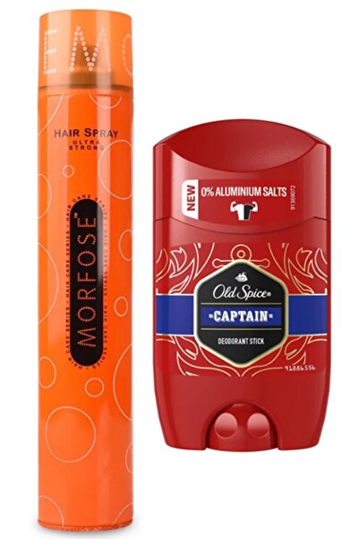 Morfose Ultra Strong Saç Spreyi 400 Ml + Old Spice Captain Erkekler Için Stic...