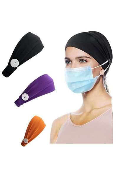 BERG Unisex Face Mask Ear Relaxing Hair Band Holder Mask Buttoned Bandana