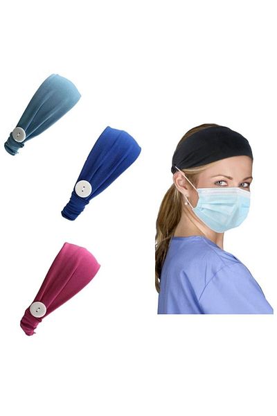 BERG Unisex Face Mask Ear Relaxing Hair Band Holder Mask Buttoned Bandana