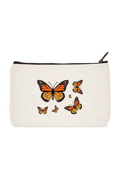 designedfy Butterfly 2 Printed υφασμάτινη τσάντα μακιγιάζ Θήκη για στυλό Τσάντα χειρός