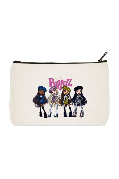 designedfy Bratz Baskılı Bez Makyaj Çantası Kalemlik El Çantası