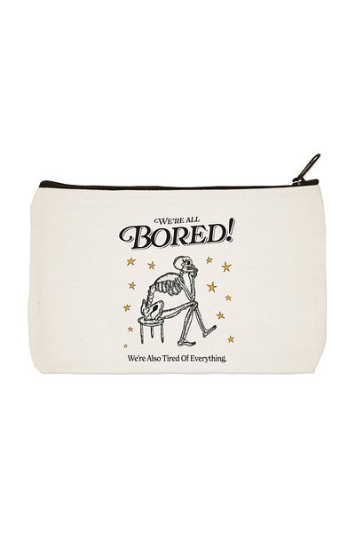 designedfy Bored Printed υφασμάτινη τσάντα μακιγιάζ Θήκη για στυλό Τσάντα χειρός