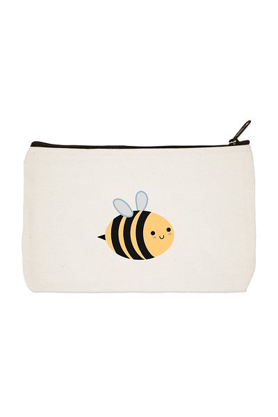 designedfy Τσάντα μακιγιάζ με στάμπα Bee Τσάντα χειρός με θήκη για στυλό