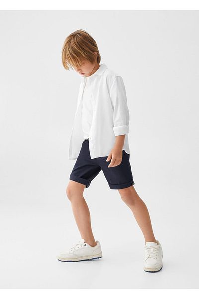 MANGO Kids Λινό πουκάμισο κανονικής κοπής