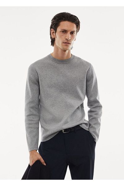 MANGO Man Wärmeregulierender dünner Strickpullover