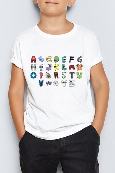 Morinna Tricou pentru copii unisex cu imprimeu Lore Alphabet MR-01