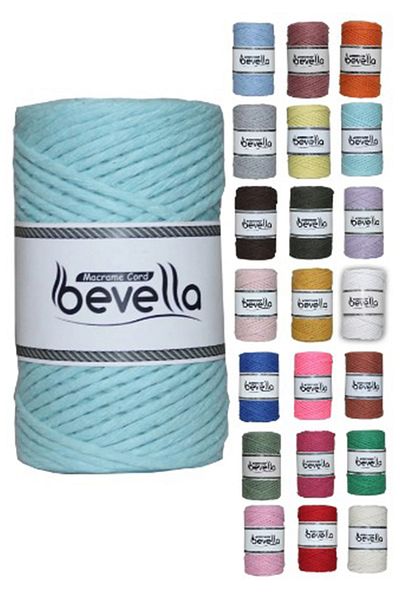 Bevella Macrame Cord Macrame Thread 3 Mm Scannable 1 Piece 250 gr Turquoise