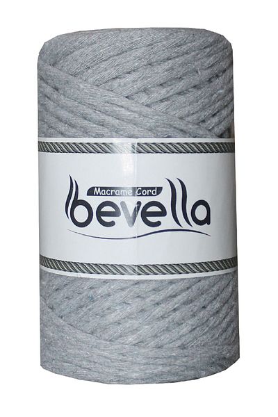 Bevella Macrame Cord Macrame Thread 3 Mm Scannable 1 Piece 250 gr Light Gray