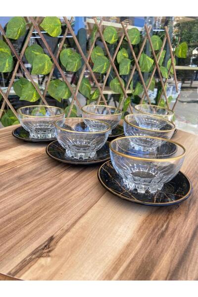 GÜRCÜGLASS Marble Pattern Snack Bowl and Milk Dessert Bowl