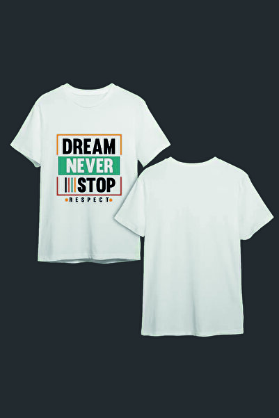 Vordevia Dream Never Stop Štampano Bela Oversize kroj majica