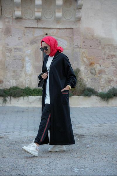 NS Moda طقم حجاب طوكيو أسود موديل-506