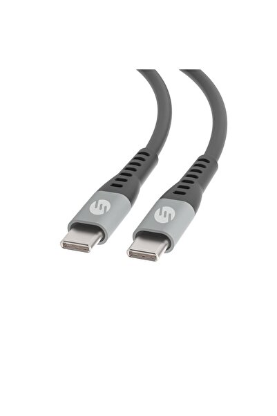 S-LINK SL-STM55TP 3A Fast Şarj TYPCE TO TYPCE Silver Data + Sarj Kablosu