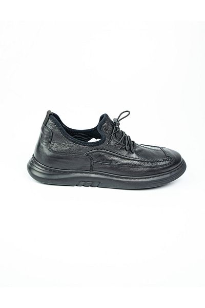 JAMES FRANCO 6156 Black Leather Men's Casual Shoes