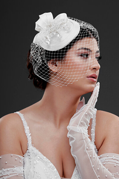 Simay Aksesuar Duvak Gelin Şapkası Kep - Gelin Gelinlik Için, Nikah