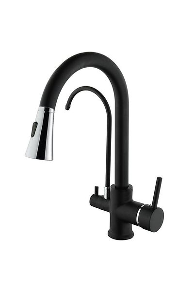 VENİTA Venita Black Spiral Kitchen Sink Faucet Purified 3 Way