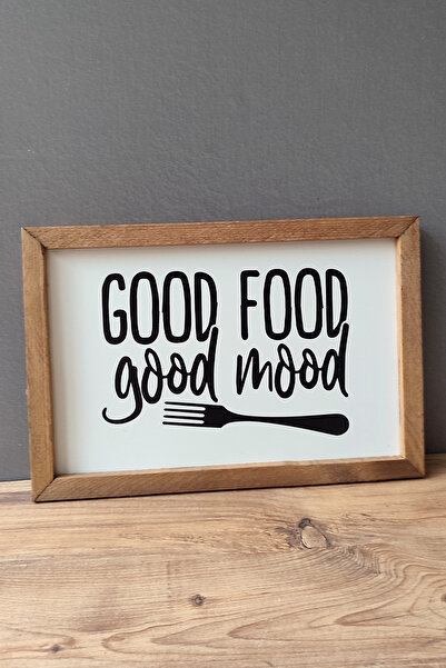 Tooall „Good Food Good Mood” Tablou din lemn pentru bucătărie, „Good Food Good Mood”