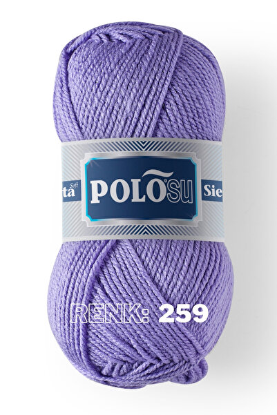 Polosu Siesta Soft - Atkı Yelek Kazak El Örgü Ipliği - 259 - Leylak