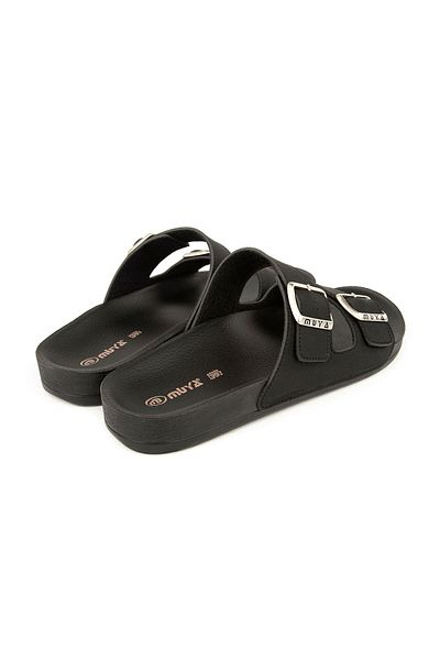 Muya Nova Men's Black Casual Leather Slippers