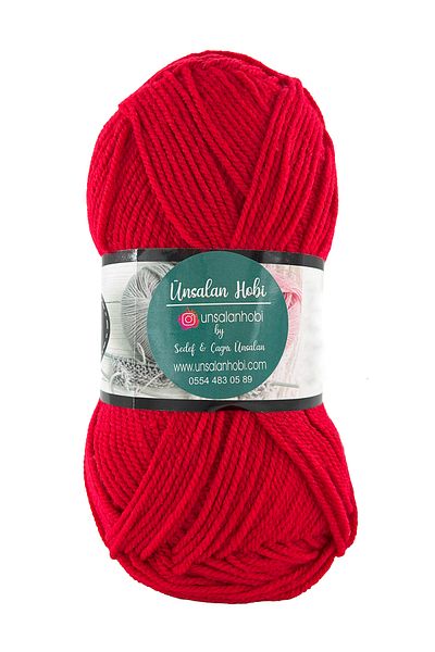 ÜNSALAN HOBİ Medium Thick Wool Ip Red Vest Cardigan Scarf Jacket Berelik Wool Knitting Yarn Wool Ip 5 Pieces 100gr